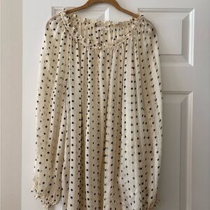 Polka Dot Cream Blouse